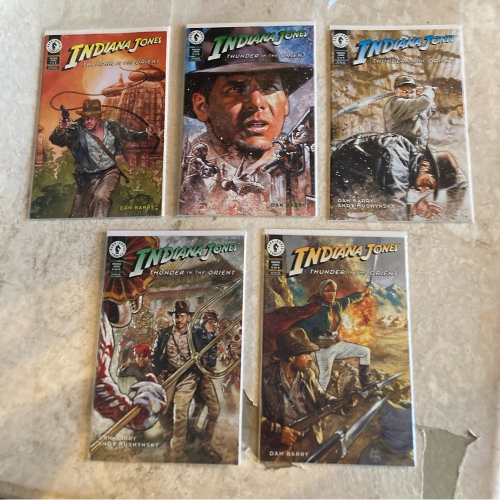 Vintage 1993 Dark Horse Comics Indiana Jones Thunder in the Orient 1-5 New